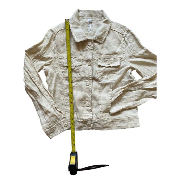 Lulu B Womens/Teen Linen Jacket Size XS Cream/White color Distressed Summer - Picture 4 of 7